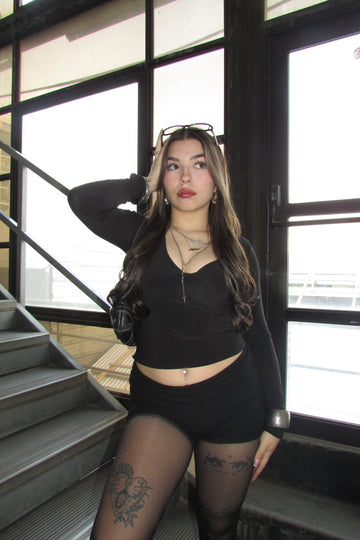 Ballerina Top Negro