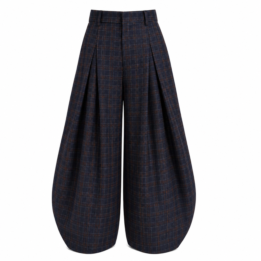 Pantalón sastrero Icon Pants negro con tablas frontales y bota ancha Delanonna 