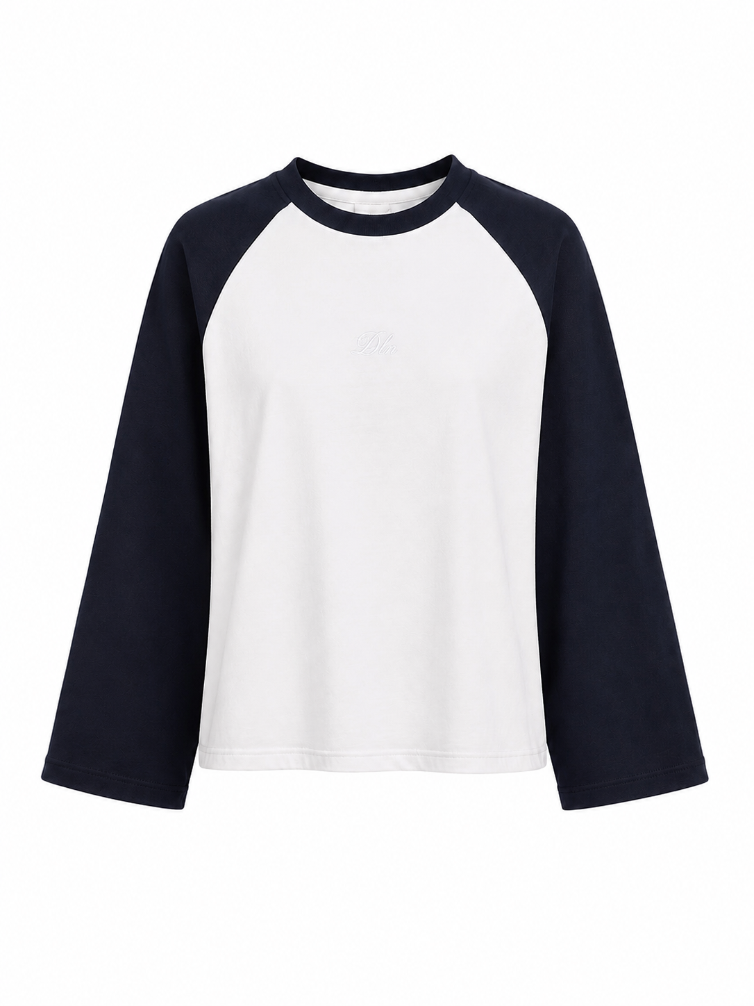 Polera raglan manga larga Fit 01 bicolor silueta holgada Delanonna