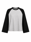 Polera raglan manga larga Fit 01 bicolor silueta holgada Delanonna