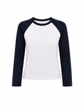 Polera raglan entallada Fit 02 manga larga bicolor Delanonna