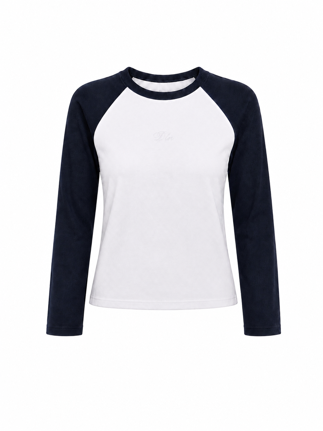 Polera raglan entallada Fit 02 manga larga bicolor Delanonna