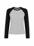 Polera raglan entallada Fit 02 manga larga bicolor Delanonna