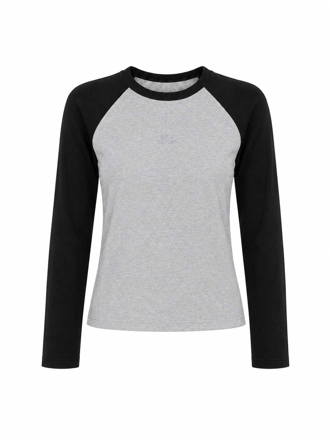 Polera raglan entallada Fit 02 manga larga bicolor Delanonna